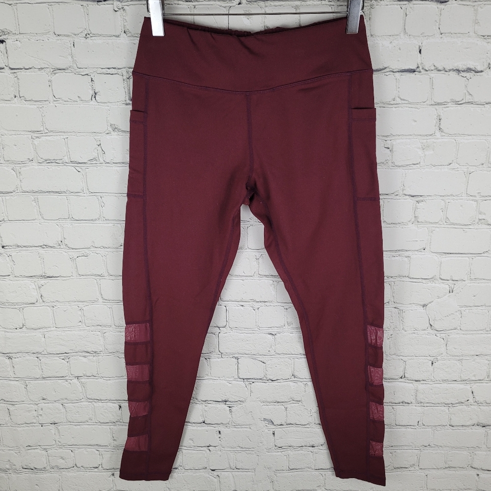 SENITA ATHLETICS | pocket mesh detail athletic workout leggings